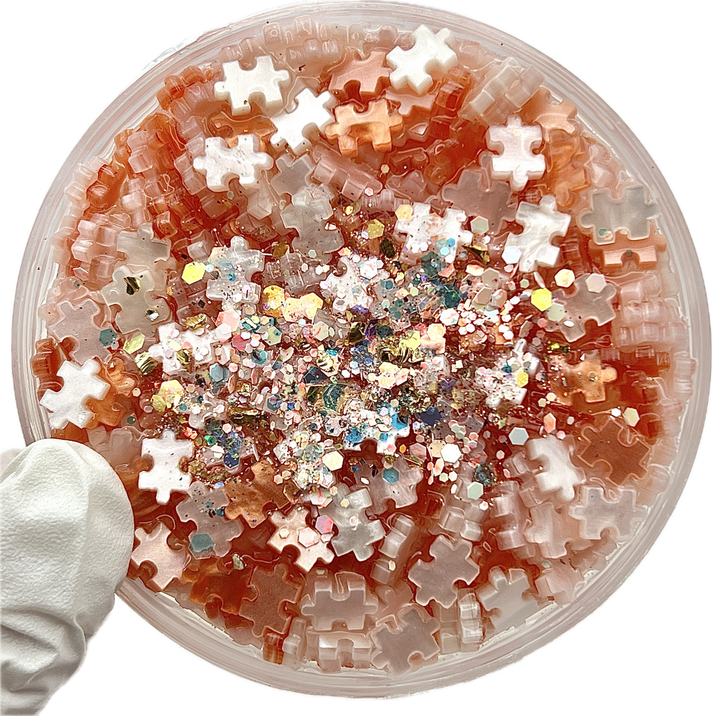 Chunky Puzzle Pieces Slime (Coral)