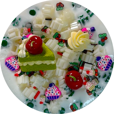 Matcha Cherry Cake Slime