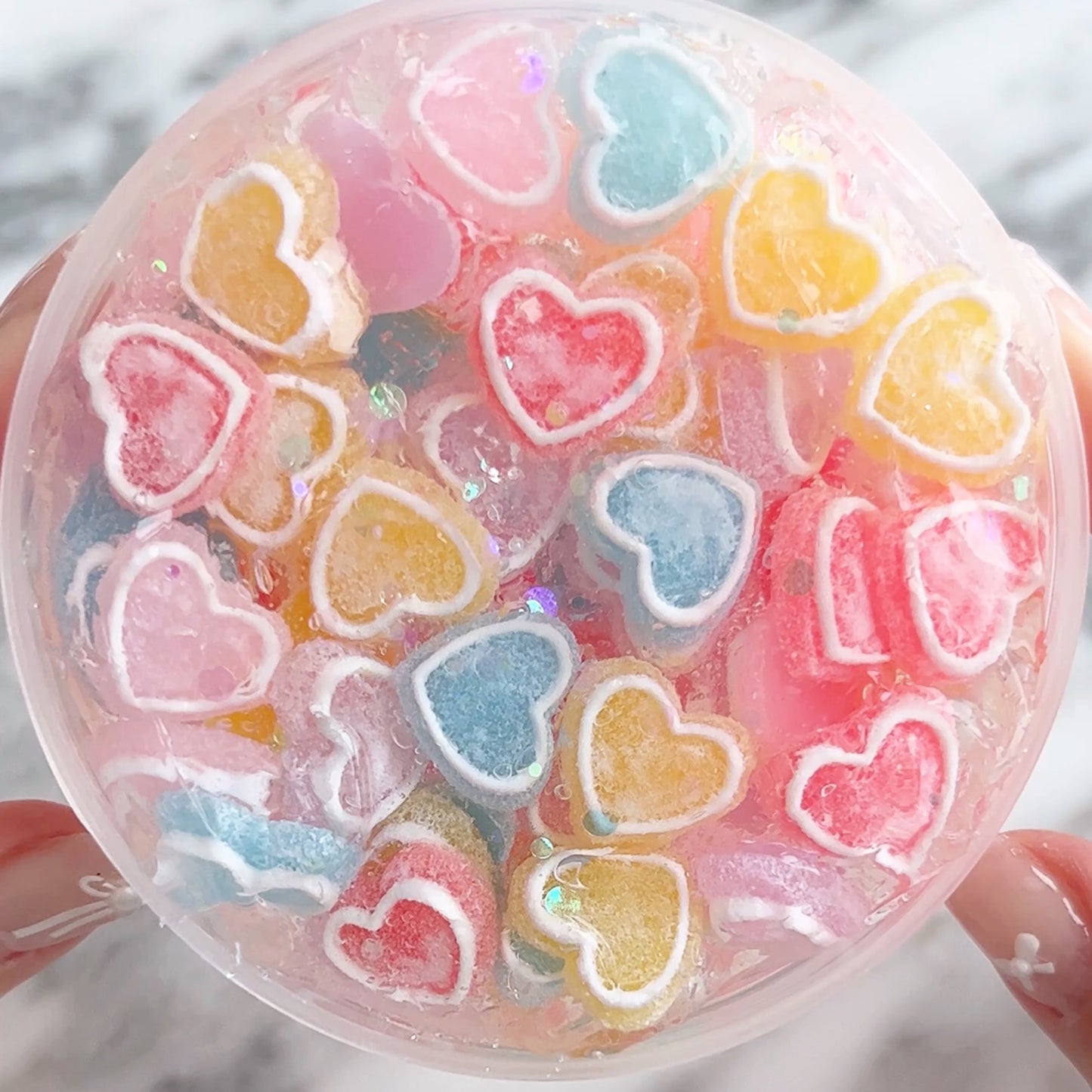 Sugar Powder Heart Candy Slime