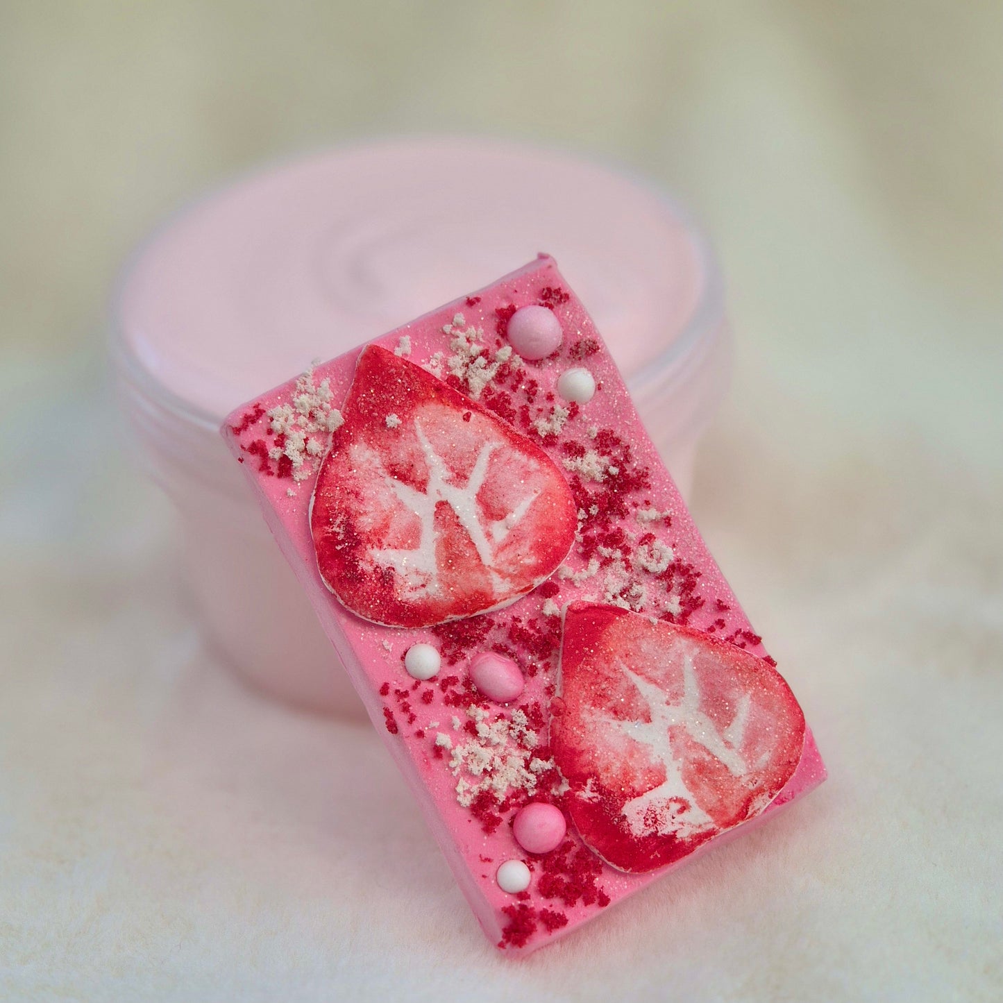 White Day Strawberry Bark Slime