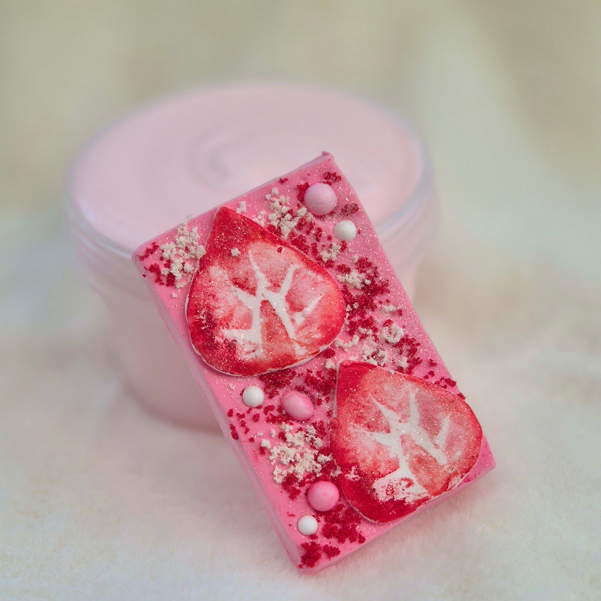 White Day Strawberry Bark Slime