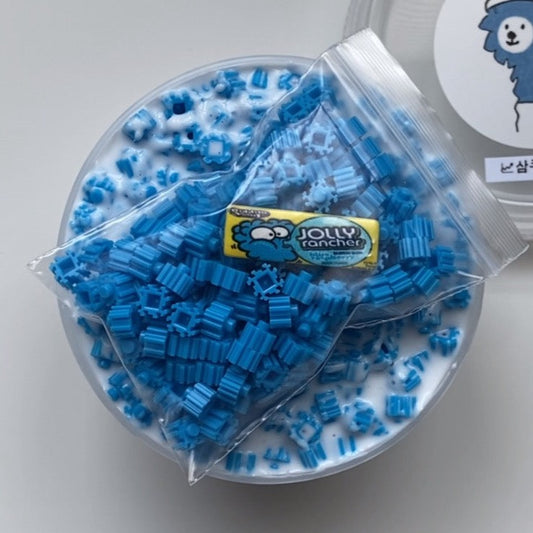 Cracky Aqua (triple block beads) Slime