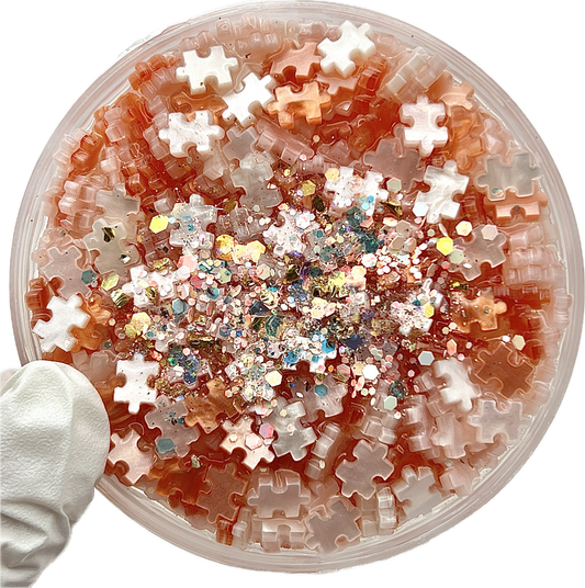 Chunky Puzzle Pieces Slime (Coral)
