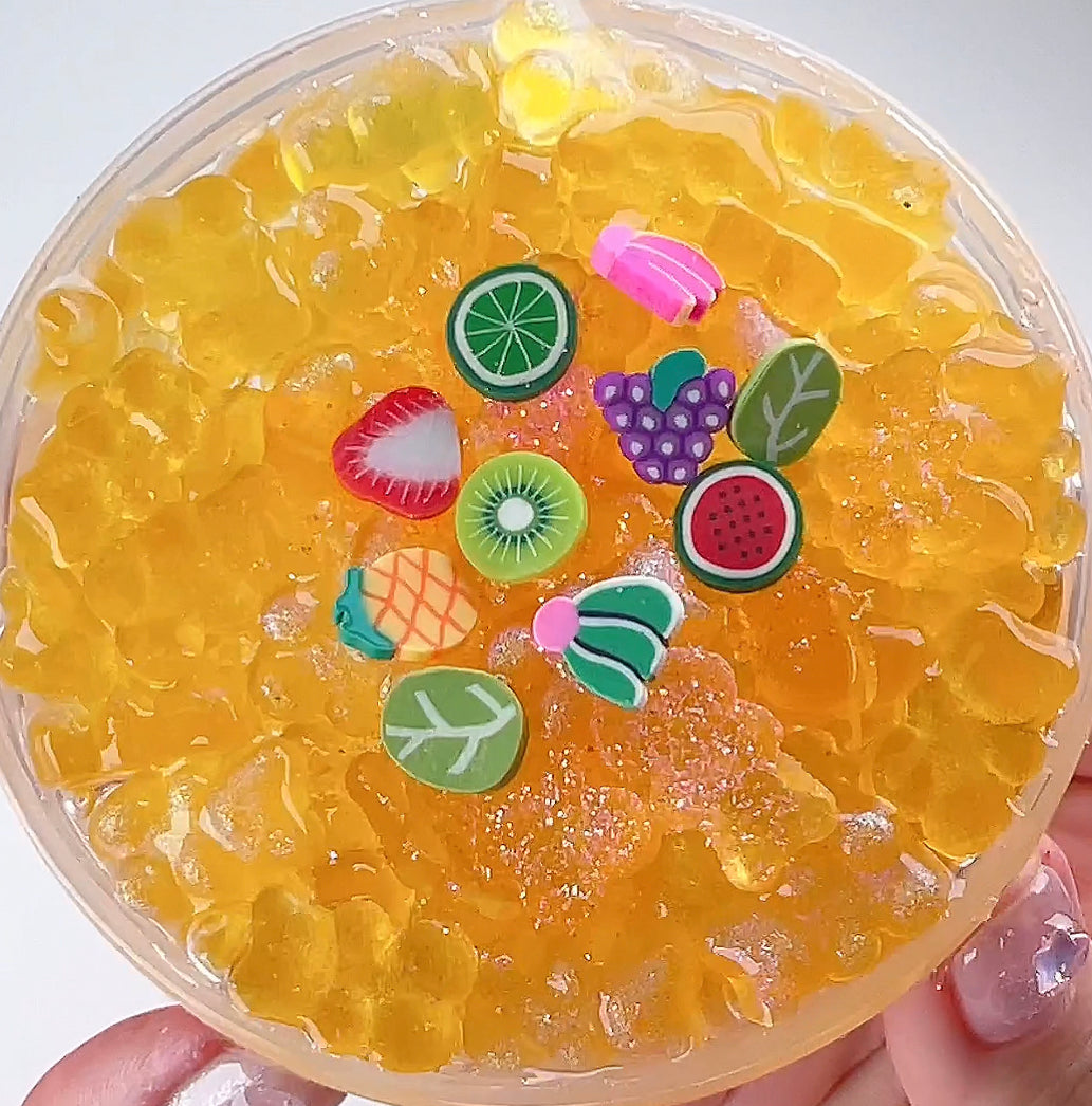 Golden Peach Gummy Bear Slime