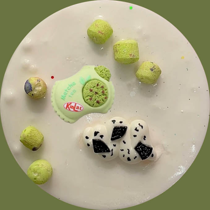 Steamed Matcha Milk Slime