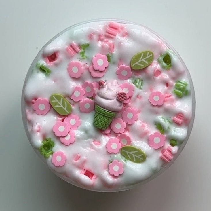 Layered Cherry Blossom Ice Cream Slime