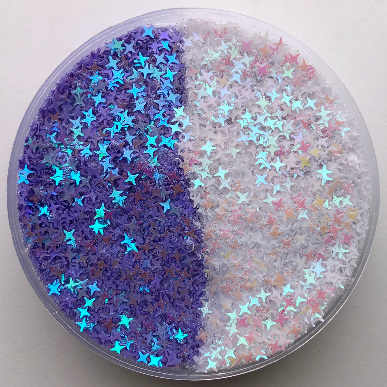 White Purple Glitter Slime (4oz)